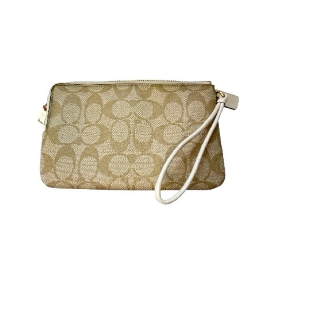 Coach Signature Canvas Wristlet Wallet Beige/Tan – Classic Logo